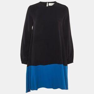 Victoria Victoria Beckham Black /blue Crepe Mini Dress M